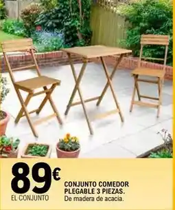 E.Leclerc Conjunto comedor plegable 3 piezas oferta