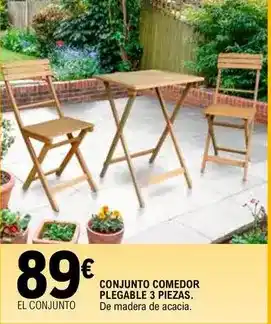 E.Leclerc Conjunto comedor plegable 3 piezas oferta