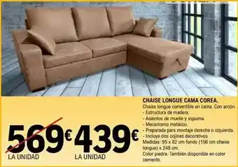 E.Leclerc Chaise longue cama corea oferta