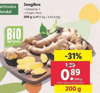 Lidl Jengibre 200g oferta