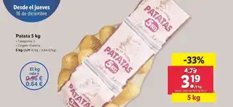 Lidl Patatas 5kg oferta