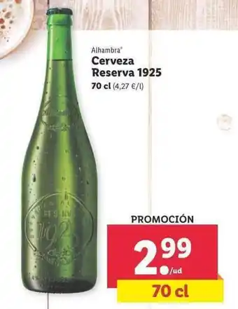 Lidl Alhambra Cerveza Reserva 1925 70cl oferta