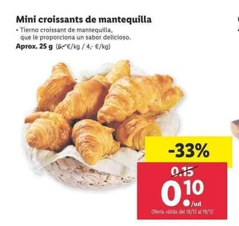 Lidl Mini croissants de mantequilla 25g oferta