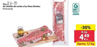 Lidl Tira de costilla de cerdo a las finas hierbas oferta