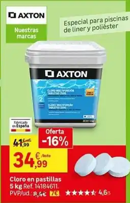 Leroy Merlin Axton - cloro en pastillas 5 kg ref. 14184611 oferta