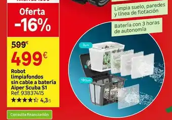 Leroy Merlin Paredes - robot limpiafondos sin cable a bateria aiper oferta