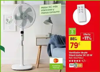 Leroy Merlin Equation - ventilador de pie slent motor dc 25 w oferta