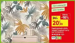 Leroy Merlin Tropical - papel pintado vinilo jungla curry oferta