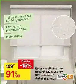 Leroy Merlin Solar - estor enrollable lino natural oferta