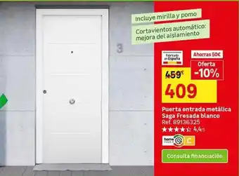 Leroy Merlin Blanco - puerta entrada metalica saga fresada oferta