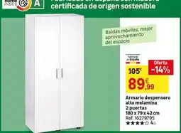 Leroy Merlin Origen - armario despensero alto melamina 2 puertas oferta