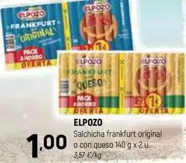 Coviran Elpozo - salchicha frankfurt original o con queso oferta