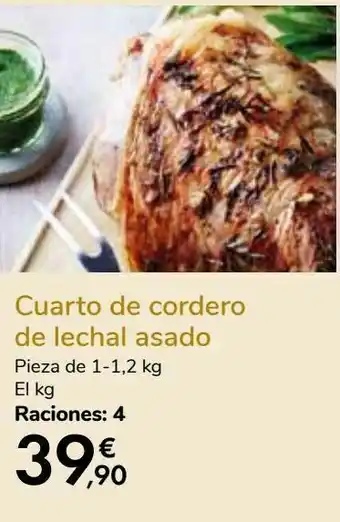 Carrefour Cuarto de cordero de lechal asado oferta