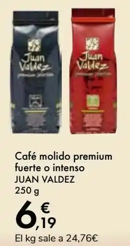 Carrefour Café molido premium fuerte o intenso juan valdez oferta