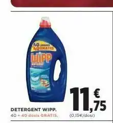4 obratis 11.45 ,75 (0.15€/dosi) detergent wipp. 40. 40 dosis gratis.