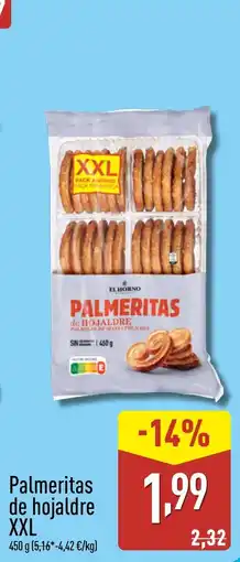 ALDI Palmeritas de hojaldre XXL oferta