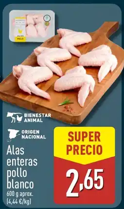 ALDI Alas enteras pollo blanco oferta