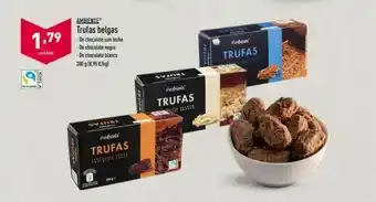 ALDI 1.79 ambiente trufas belgas -de chocolate con leche -de chocolate negro de chocolate blanco 200918.95 €g) amende unidad oferta