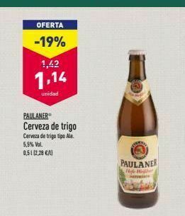 ALDI Cerveza de trigo paulaner oferta
