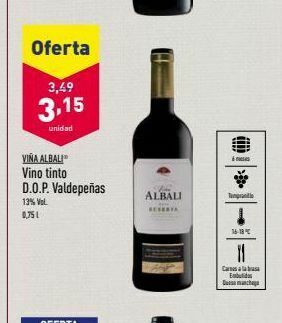 ALDI Vino tinto viña albali oferta