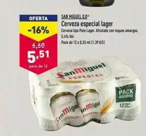 ALDI Cerveza especial san miguel oferta