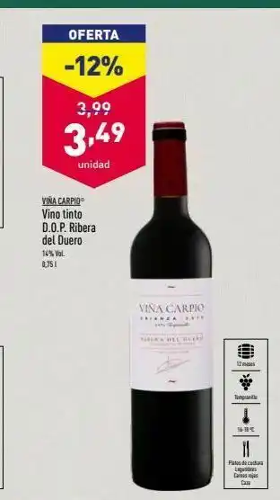 ALDI Vino tinto viña carpio oferta