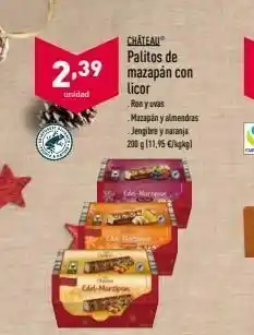 ALDI 2.39 unidad chateau palitos de mazapán con licor rony was mazapán y almendras jengibre y naranja 2009 (11,95 kgkol car ed oferta