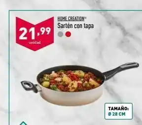 ALDI Home creation sartén con tapa 21.99 unidad tamaño: 28 cm oferta