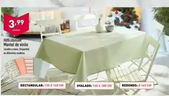 ALDI 3,99 unidad home creation mantel de vinilo lavable a mano. disponible en diferentes modelos. rectangular: 130 x 160 cm х oferta