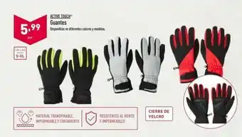 ALDI Active touch guantes disponibles en diferentes colores y modelos. 5,99 par tallas s-xl cierre de velcro material transpi oferta