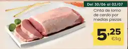 Autoservicios Familia Cinta de lomo de cerdo por medias piezas oferta