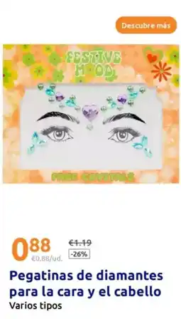 Action Pegatinas de diamantes para la cara y el cabello oferta