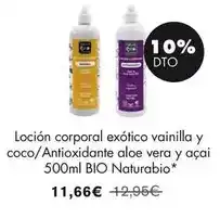 NaturaSí Locion corporal exótico vainilla y coco/ antioxidante aloe vera y açai 500ml bio naturabio oferta