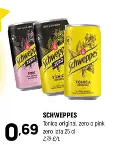 Coviran Schweppes - tonica original, zero o pink zero oferta