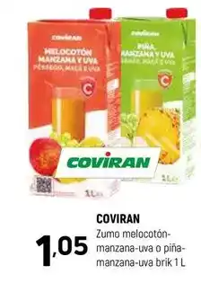 Coviran Coviran - zumo melocoton- manzana-uva o pina- manzana-uva oferta