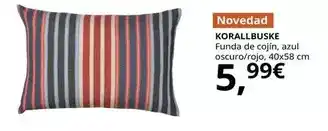 IKEA Korallbuske - funda de cojín, azul oscuro/rojo, 40x58 cm oferta