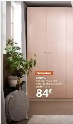 IKEA Fardal - puerta, alto brillo naranja claro, 50x195 cm80x78 cm oferta