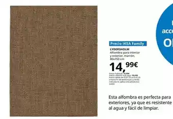 IKEA Lydersholm - alfombra para interior y exterior, marrón, 80x150 cm oferta