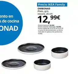 IKEA Ombonad - plato, gris oscuro, 26 cm oferta