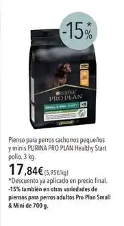 El Corte Inglés Purina - pienso para perros cachorros pequeños y minis pro plan healthy start pollo oferta