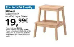 IKEA Bekväm - taburete con escalón, haya, 50 cm oferta