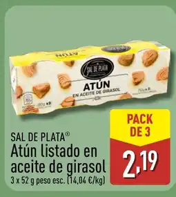 ALDI SAL DE PLATA Atún listado en aceite de girasol oferta