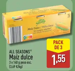 ALDI ALL SEASONS Maíz dulce oferta