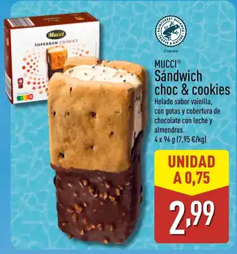 ALDI MUCCI Sándwich choc & cookies oferta