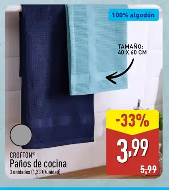 ALDI CROFTON Paños de cocina oferta