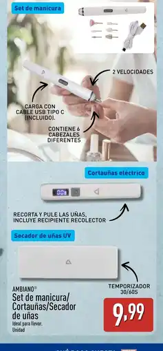 ALDI AMBIANO Set de manicura/ Cortauñas/Secador de uñas oferta