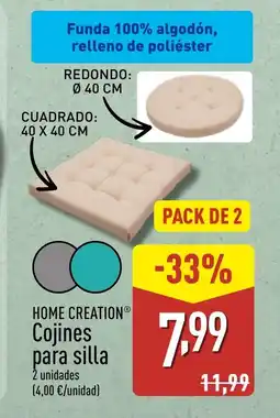 ALDI HOME CREATION Cojines para silla oferta