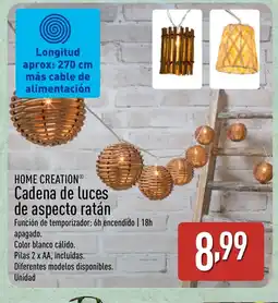 ALDI HOME CREATION Cadena de luces de aspecto ratán oferta