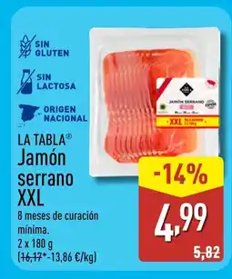 ALDI LA TABLA Jamón serrano XXL oferta