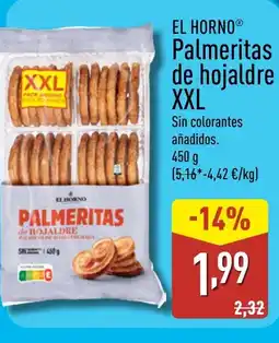 ALDI EL HORNO Palmeritas de hojaldre XXL oferta
